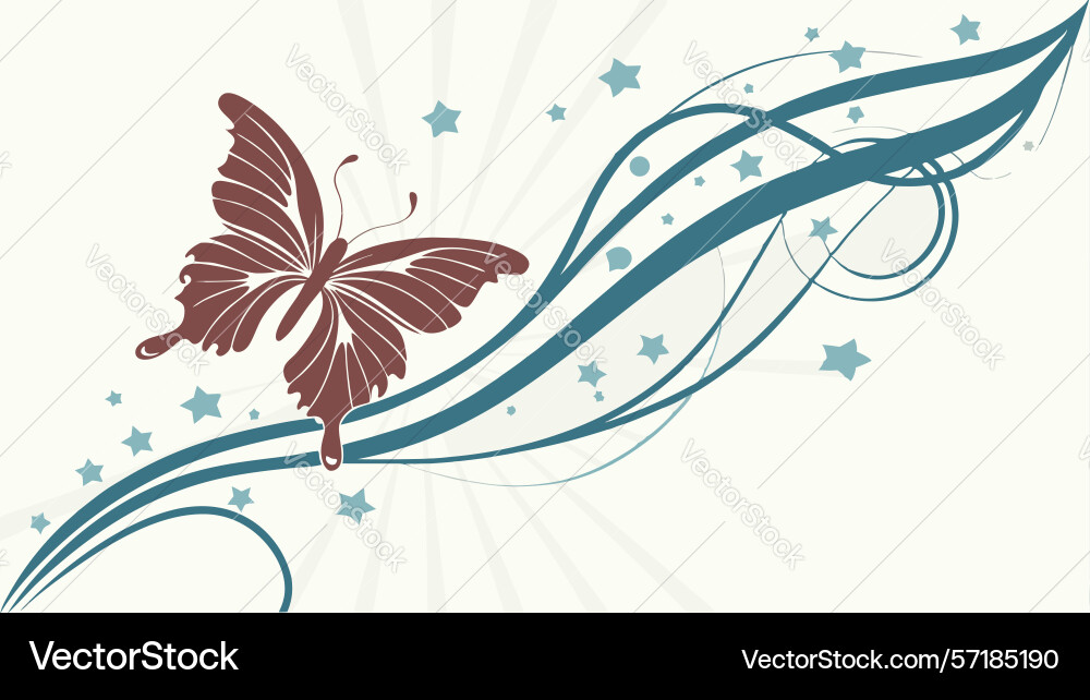 Bird on branch dynamic swirl design generative ai Vector Image