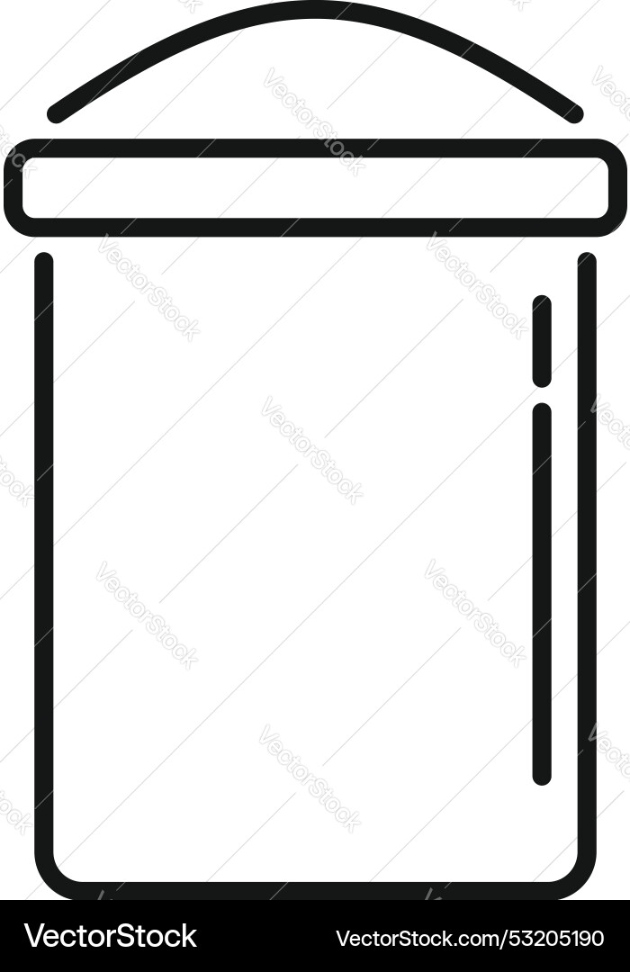 Closed rectangular container with handle for bulk Closed rectangular container with handle for bulk Vector Image