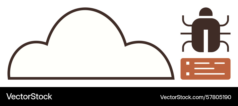 Cloud storage security issue with visual Cloud storage security issue with visual vector image