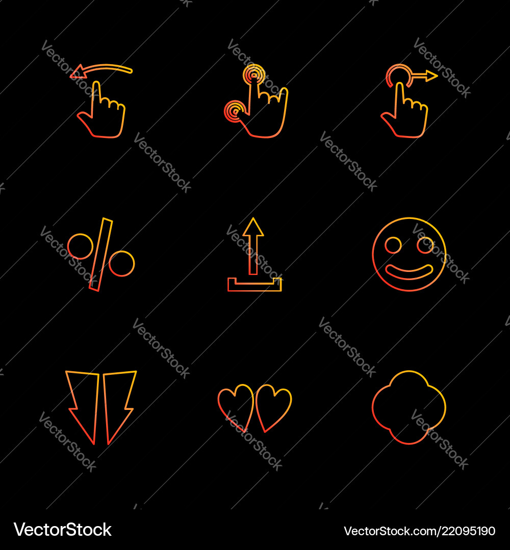 Emoji upload percentage hands pointer arrows vector image