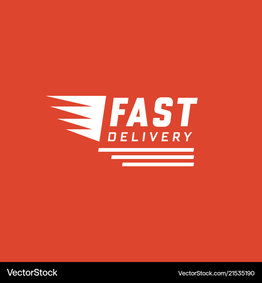 Fast delivery design on red background vector image