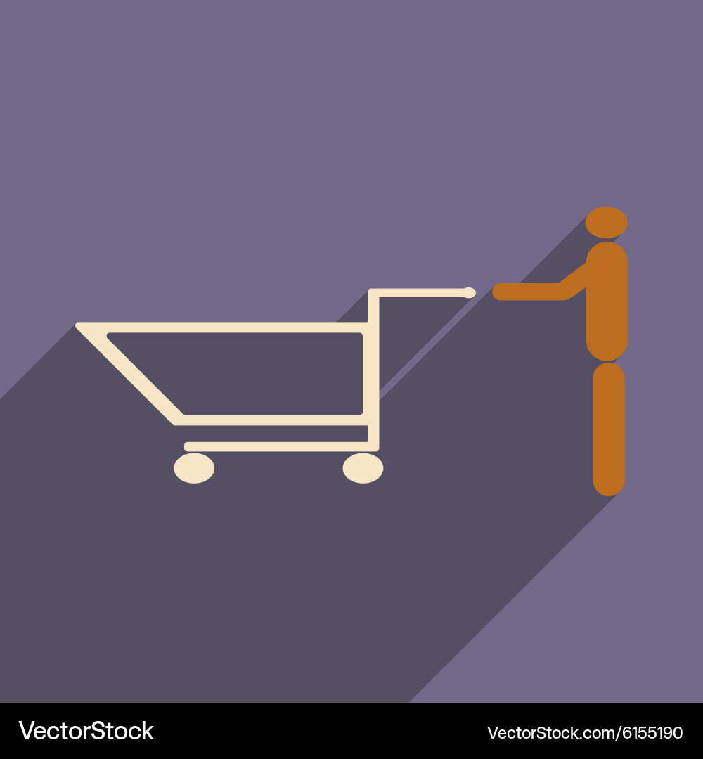 Flat with shadow icon and mobile application man vector image