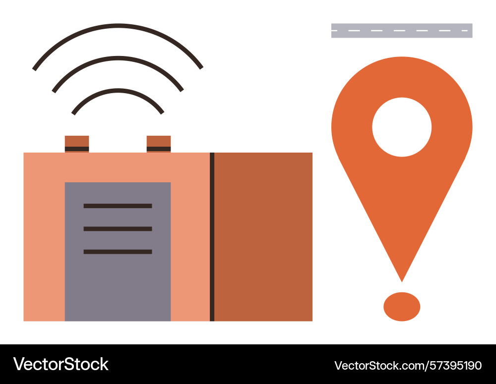 Gps navigation concept with signal transmitter Gps navigation concept with signal transmitter vector image
