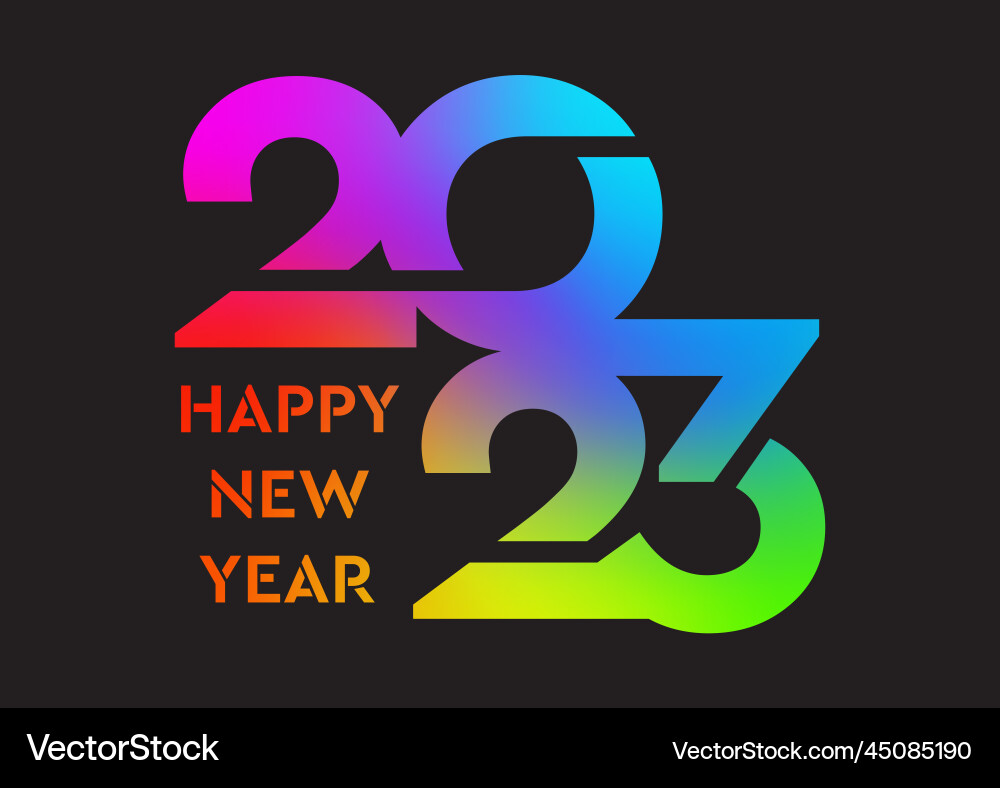Happy new year background with gradient text Vector Image