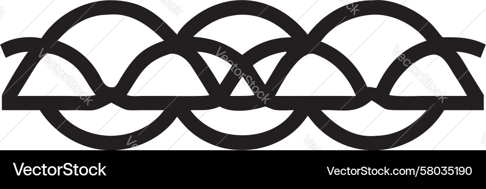Interlocking Arch Wave Pattern Vector Image