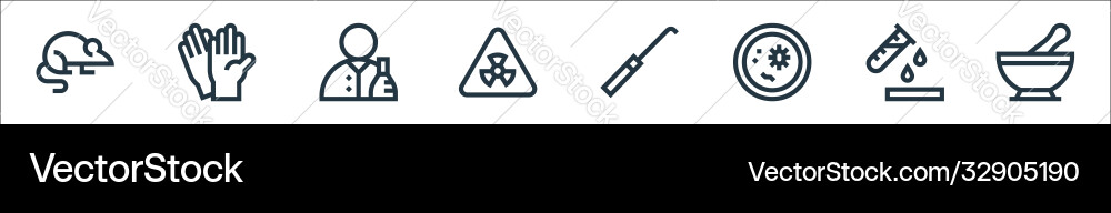 Laboratory line icons linear set quality Laboratory line icons linear set quality vector image