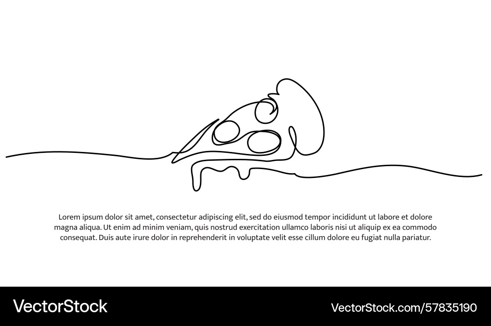 One line of pizza slice abstract minimal Vector Image