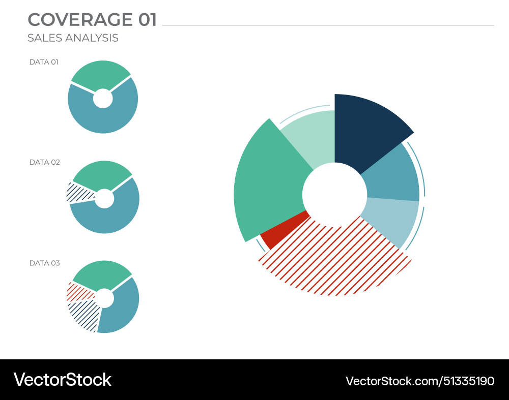 Pie Data Analysis Charts In Color Elements Vector Image Pie Data Analysis Charts In Color Elements Vector Image