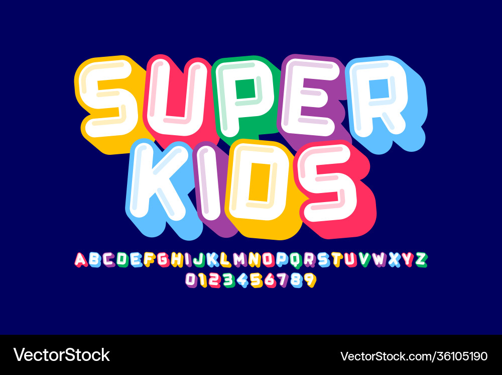 Playful Alphabet Font - Colorful & Fun Vector Image