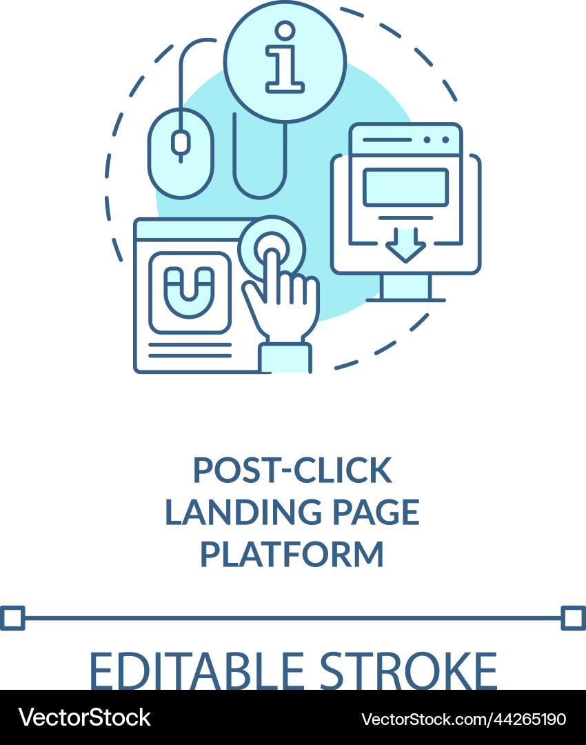 Post-click landing page platform turquoise Vector Image