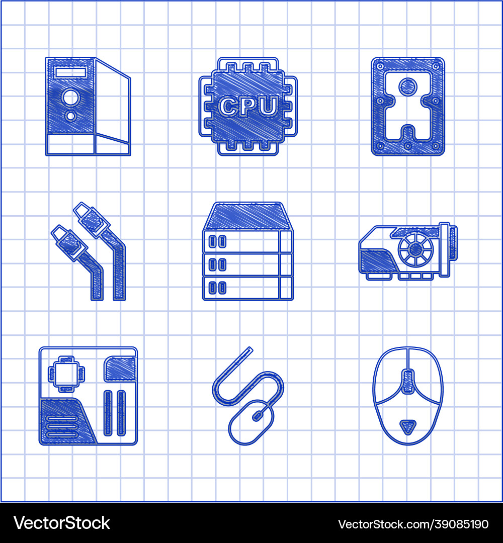 Set server data web hosting computer mouse Set server data web hosting computer mouse Vector Image