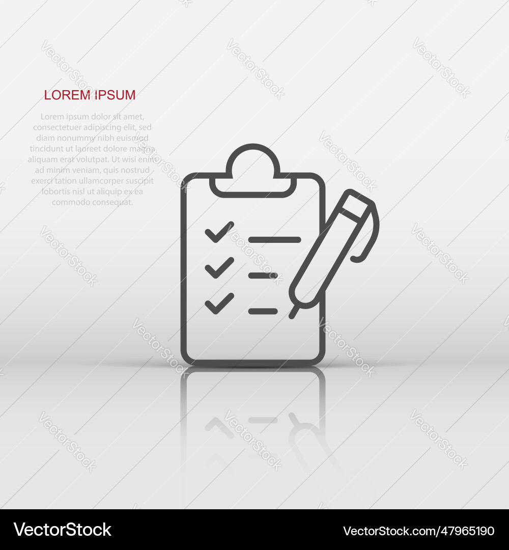 To do list icon in flat style document checklist To do list icon in flat style document checklist vector image