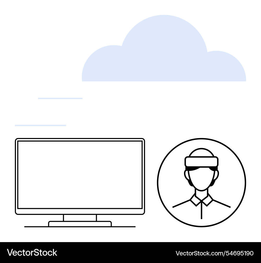 Virtual reality and cloud computing concept Virtual reality and cloud computing concept vector image