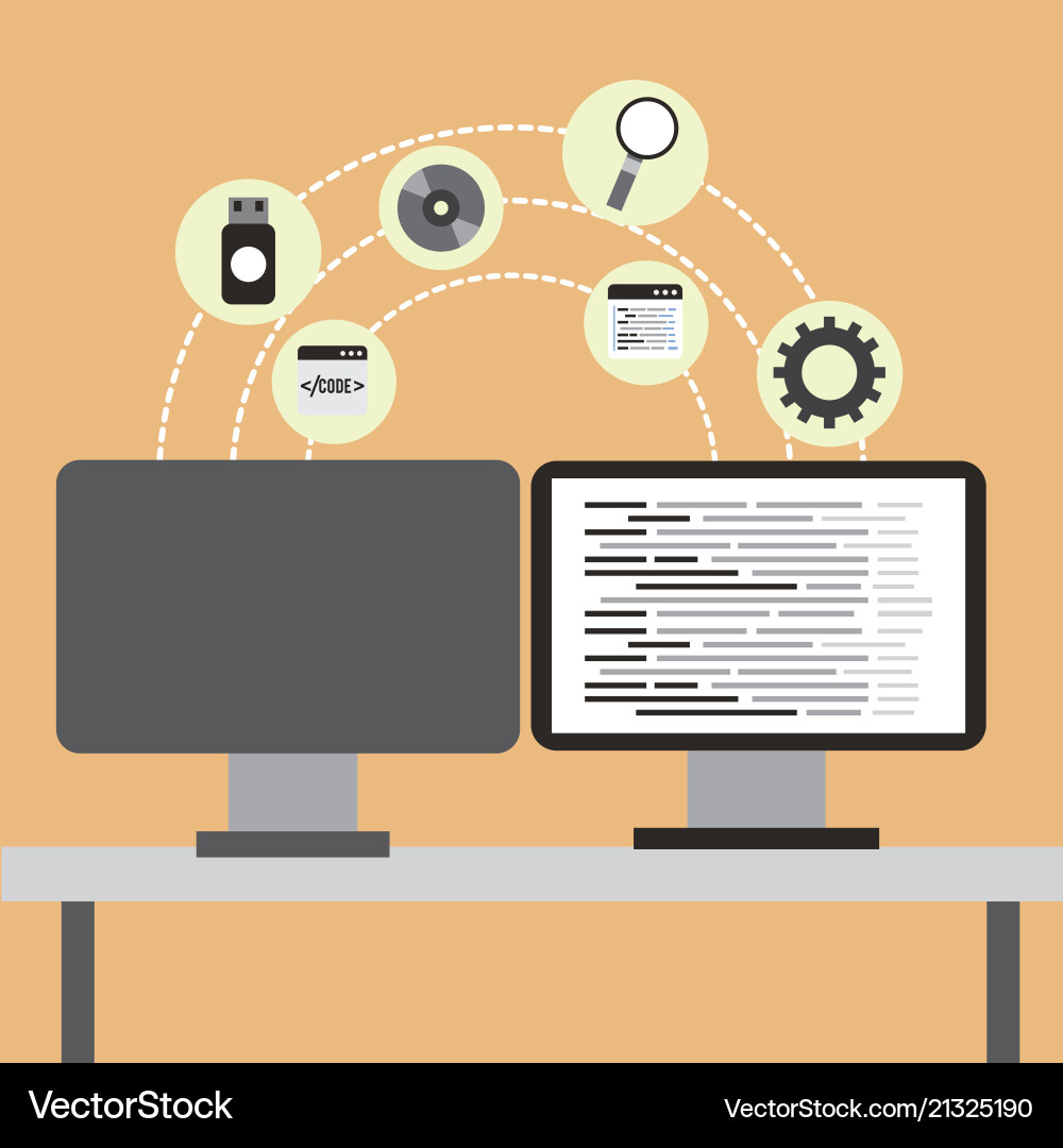 Website der Programmcodierung Website der Programmcodierung Vektorbild