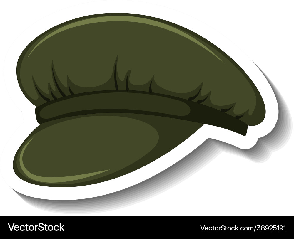 A sticker template with newsboy cap isolated vector image