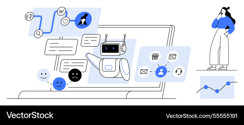 Ai customer support enhancing user interaction Ai customer support enhancing user interaction vector image