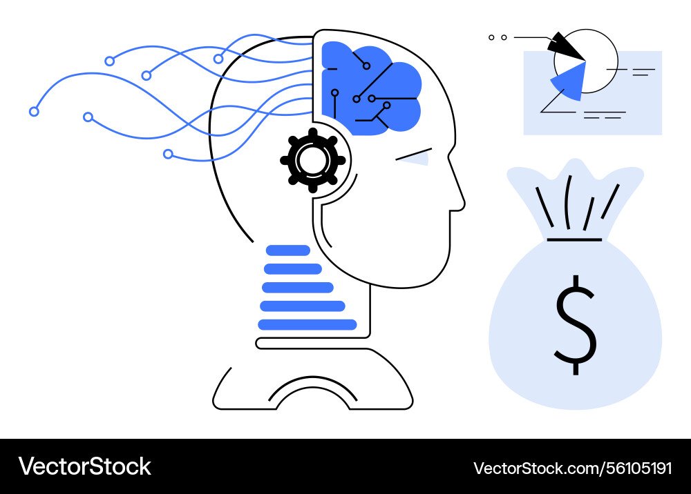 Artificial intelligence enhancing data analysis Artificial intelligence enhancing data analysis vector image