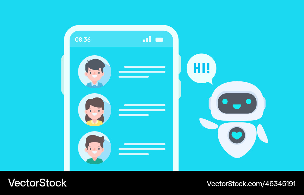 Auto reply system with intelligent robots provide Auto reply system with intelligent robots provide vector image