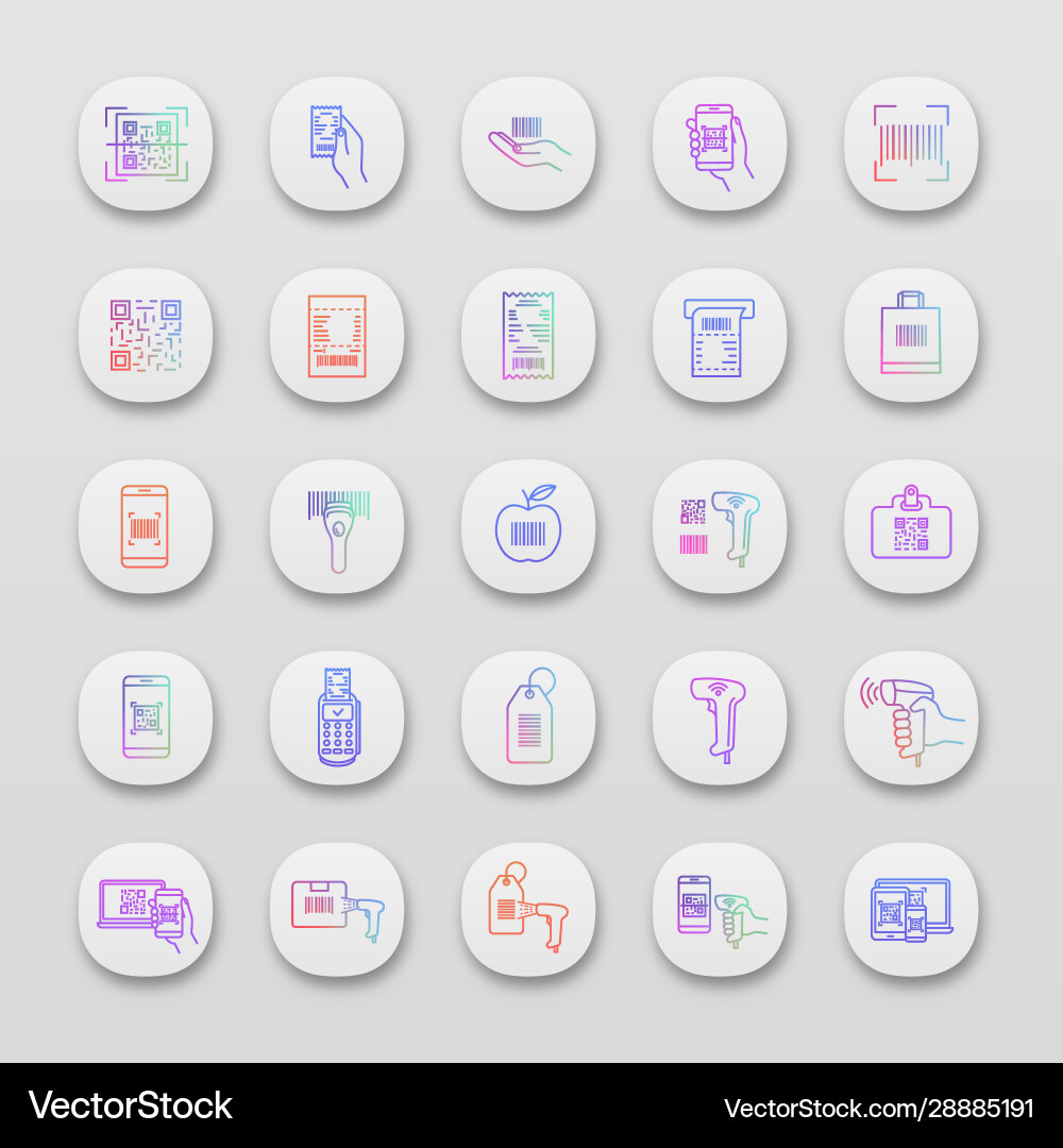 Barcodes app icons set Barcodes app icons set vector image