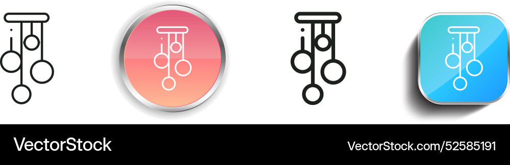 Chandeliers icon thin linear regular and button vector image