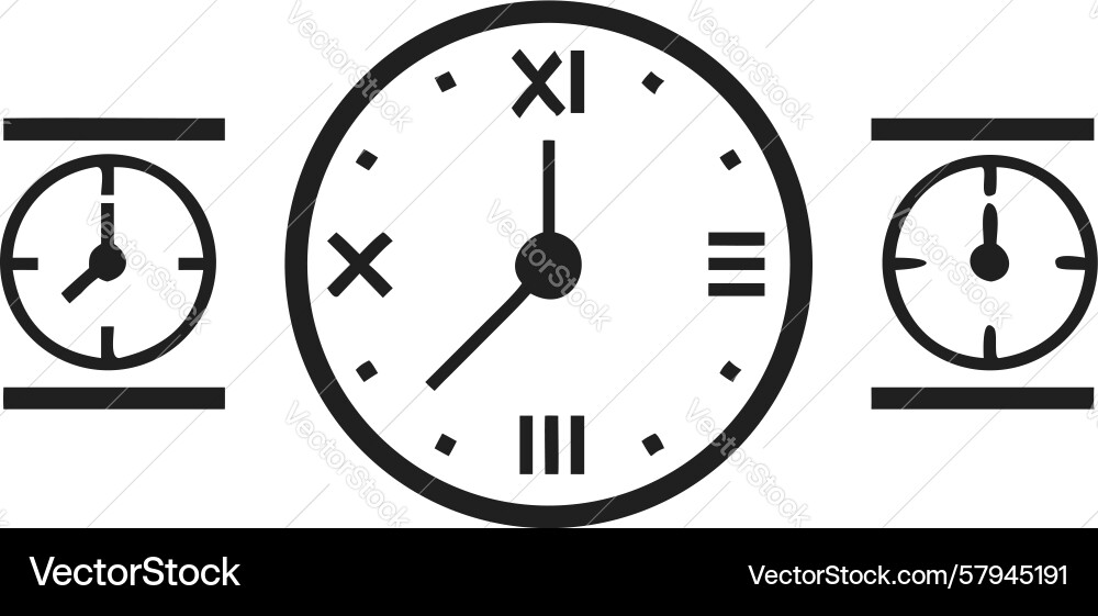 Clock Icon Set - Time Zones vector image