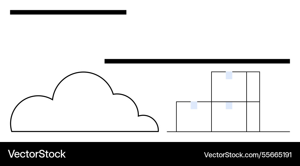 Cloud storage data concept with minimalistic Vector Image