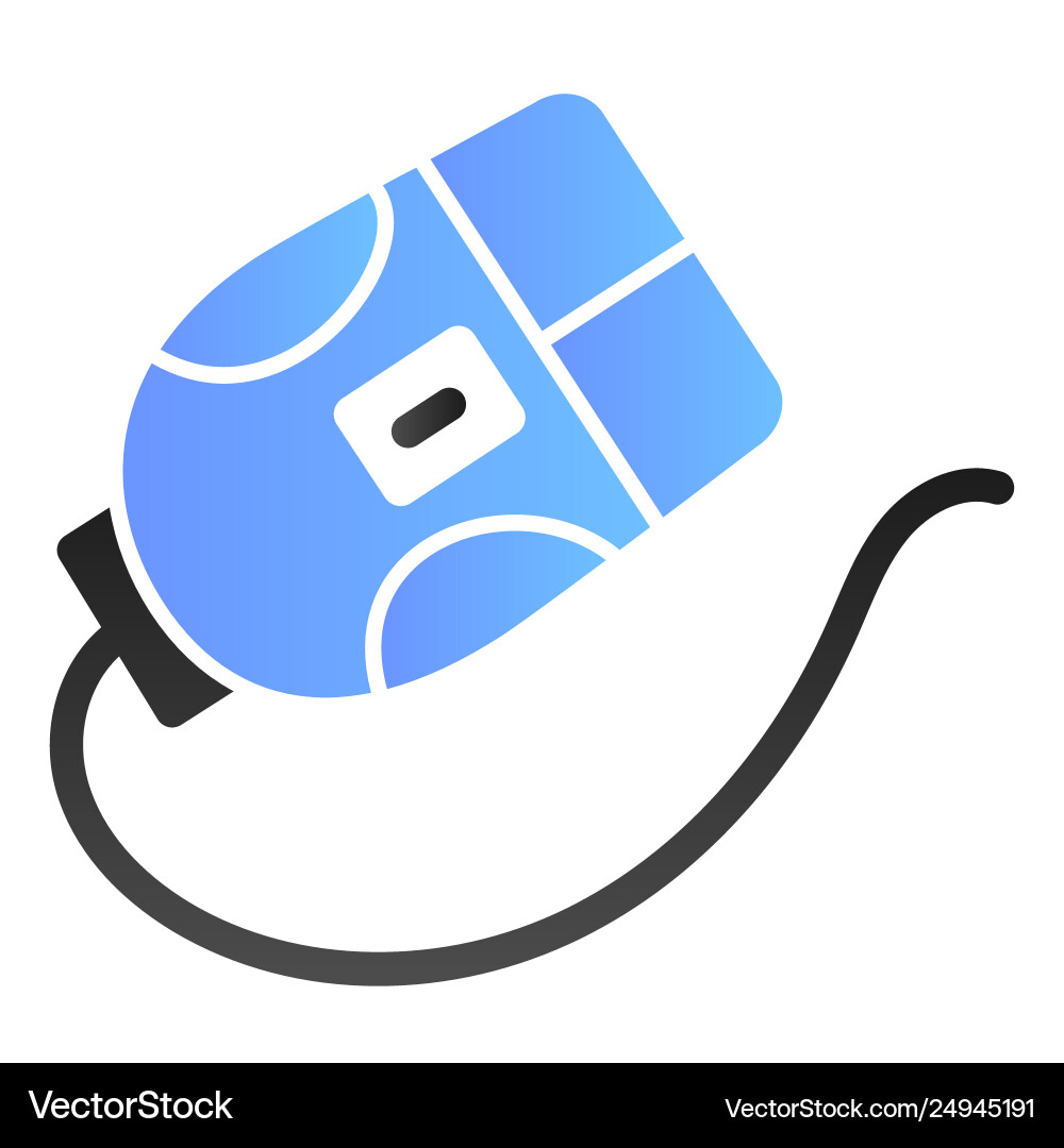 Computer mouse flat icon click color icons vector image
