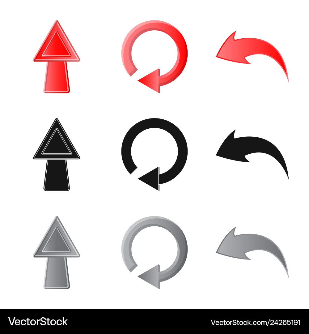 Design of element and arrow sign set Design of element and arrow sign set vector image