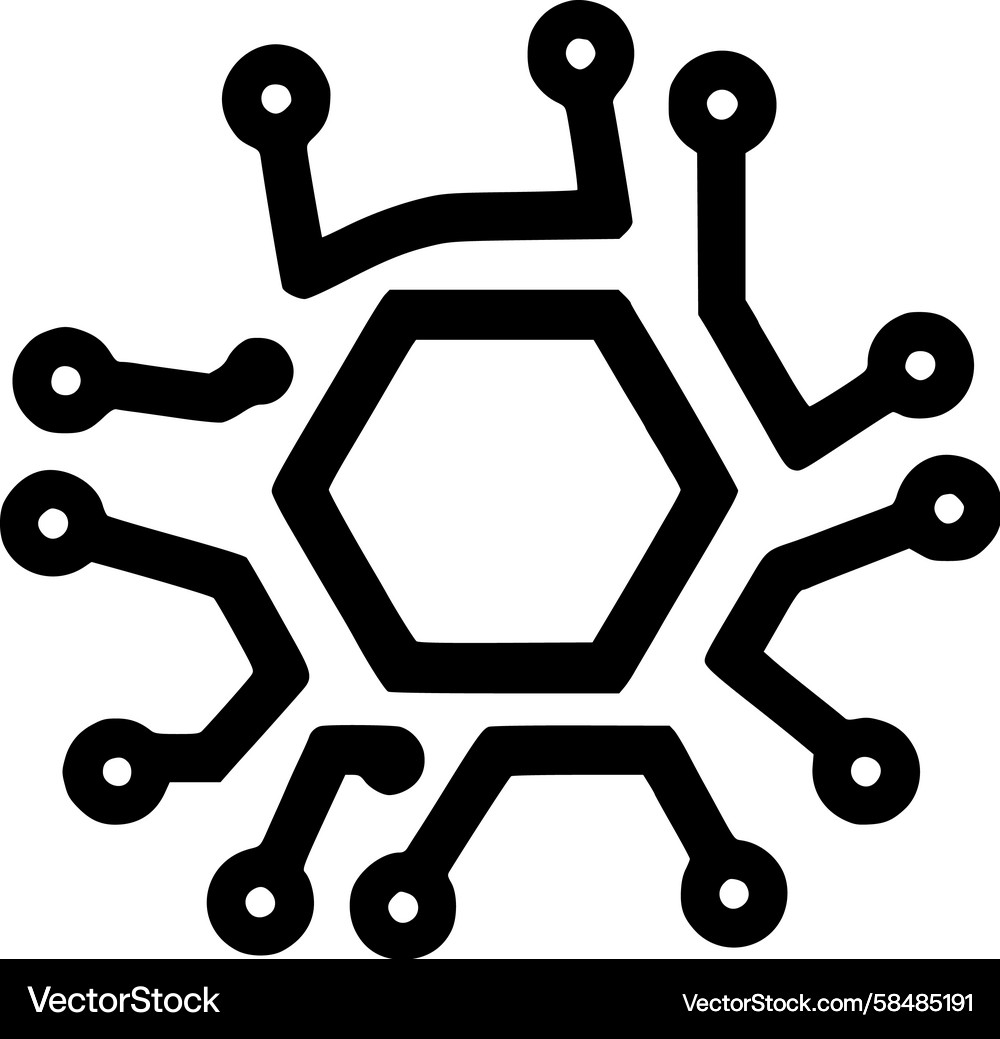 Digital Network Nodes Icon Vector Image
