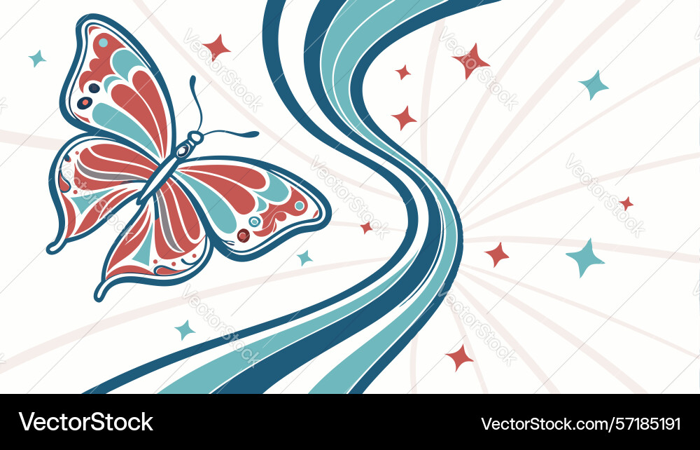 Dynamic butterfly swirl pattern design vector image