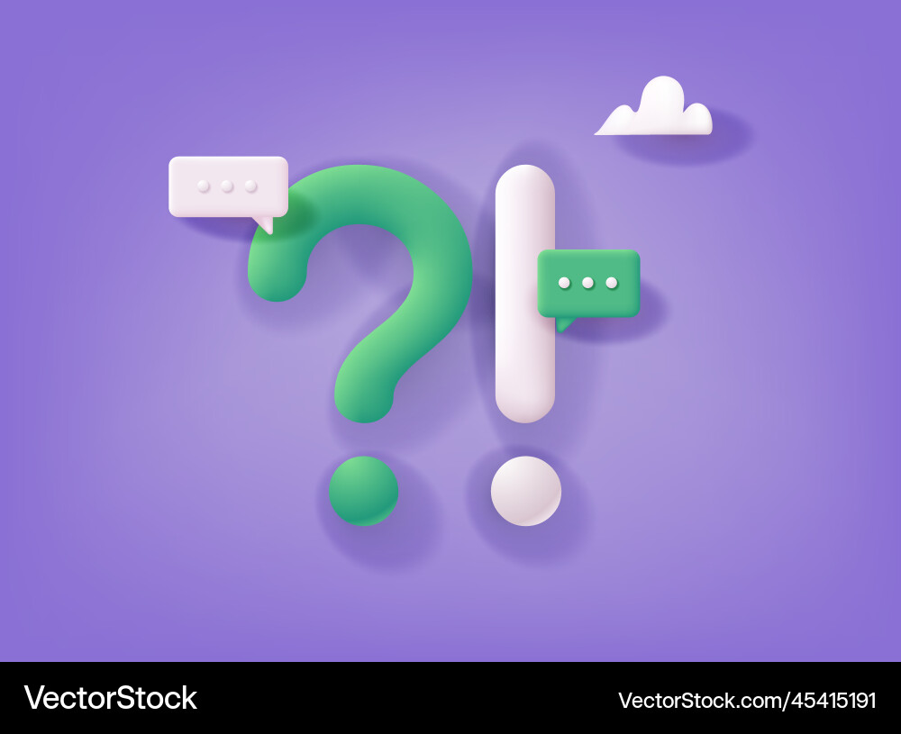 Exclamations and question marks faq concept ask Exclamations and question marks faq concept ask Vector Image