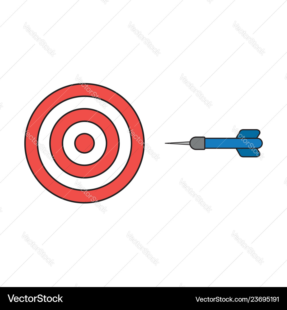 Flat design style concept of bullseye with dart Flat design style concept of bullseye with dart Vector Image