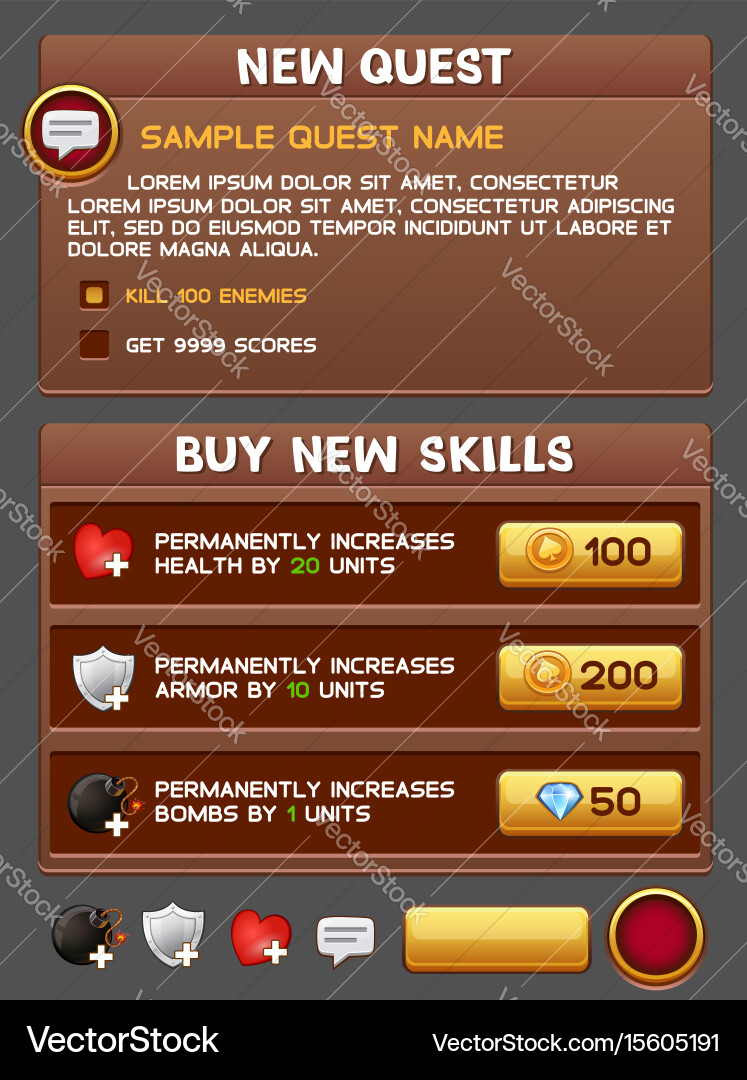 Game UI Pack - Button Style Vector Image