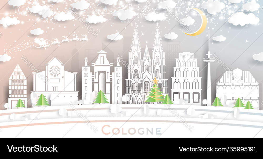 Köln Deutschland Stadt Skyline im Papierschnitt Stil Köln Deutschland Stadt Skyline im Papierschnitt Stil vektorbild
