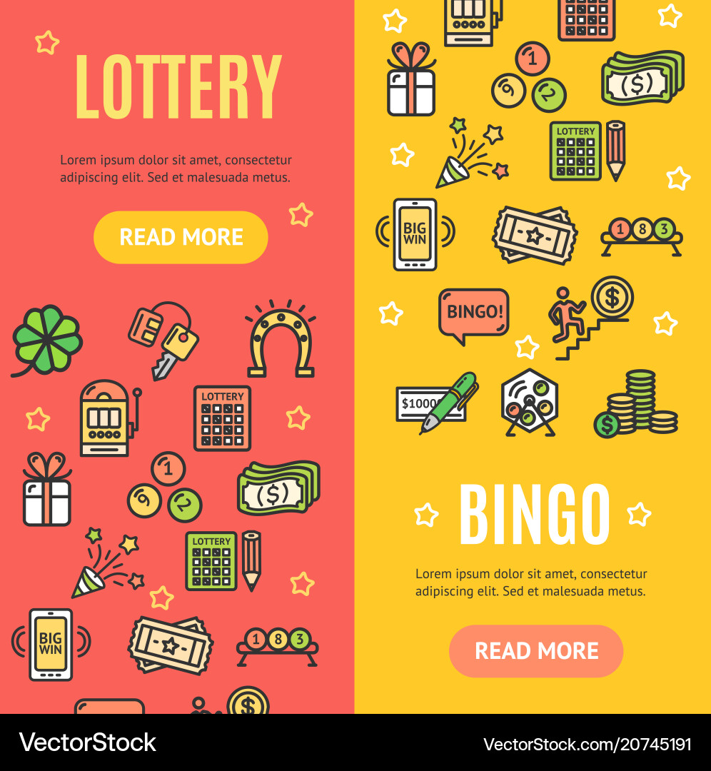 Lotto signs banner vertical set Lotto signs banner vertical set vector image