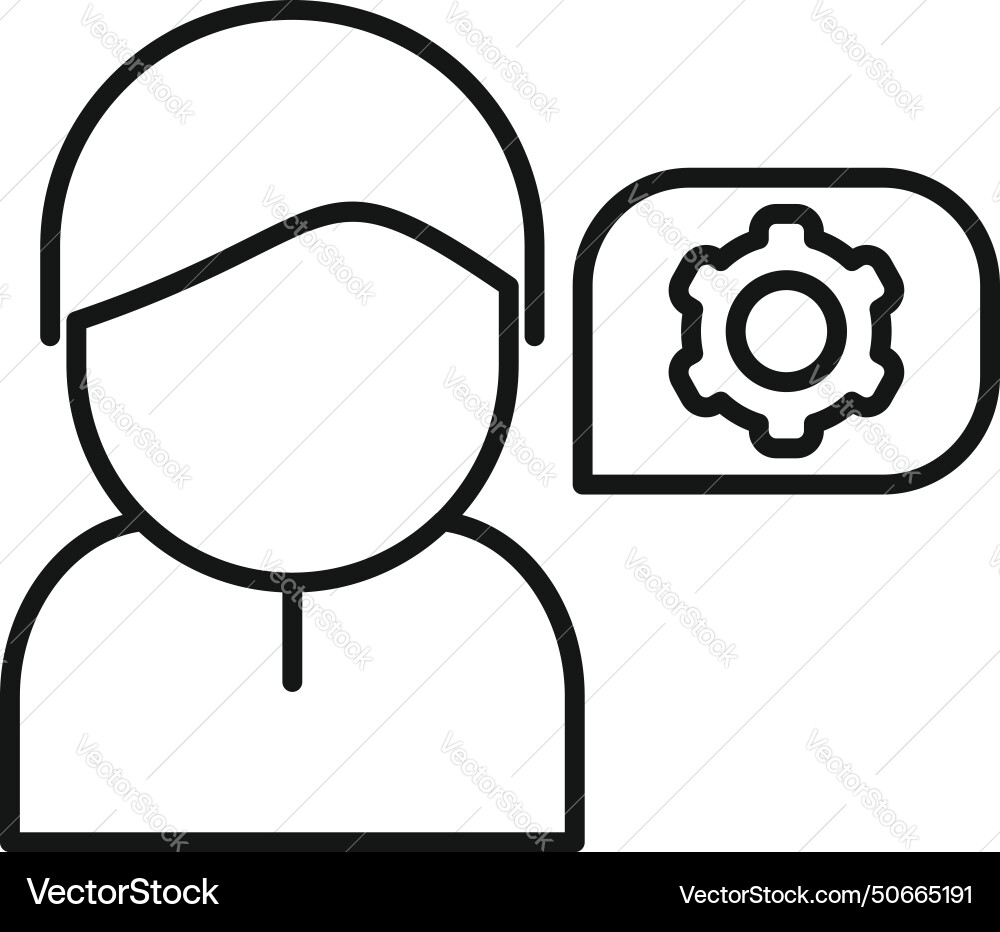 Man technical overview icon outline data Man technical overview icon outline data Vector Image