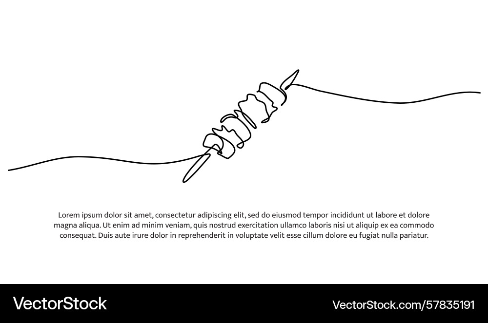 One line of satay abstract minimal continuous One line of satay abstract minimal continuous Vector Image