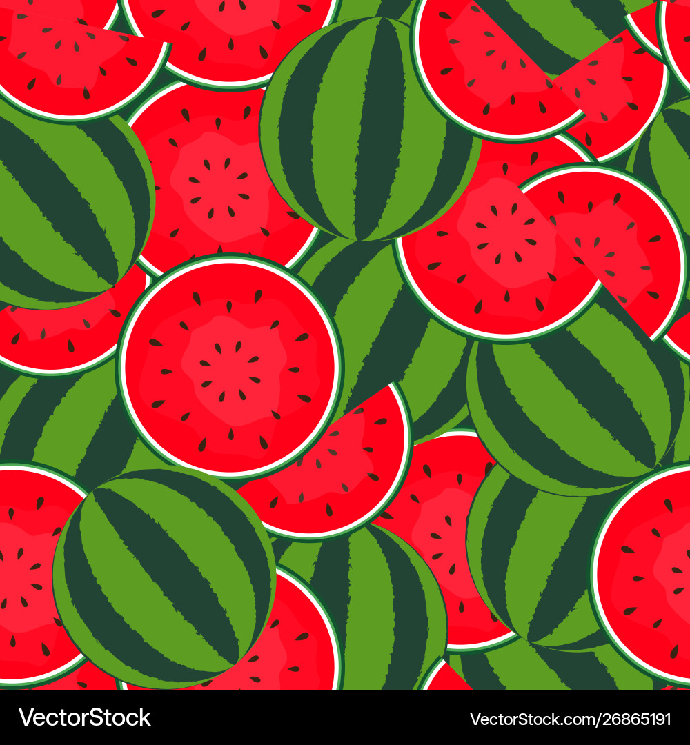 Seamless pattern background with watermelon Seamless pattern background with watermelon Vector Image