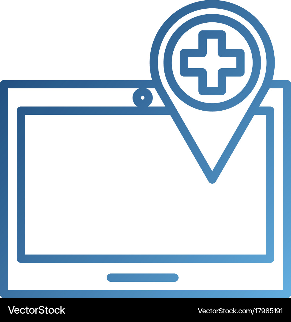 Tablet with pointer map navigation medical Vector Image