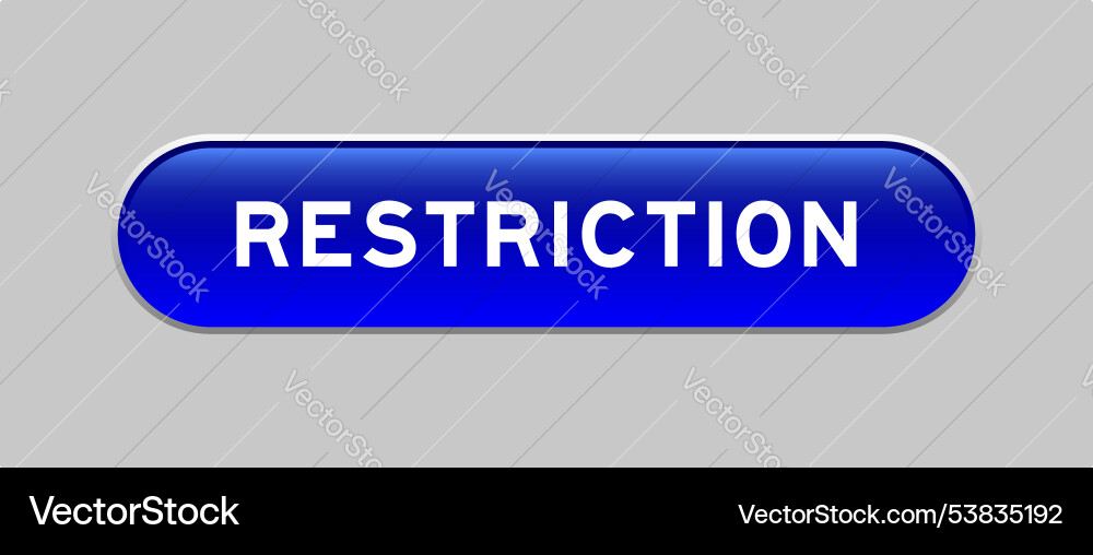Blue color capsule shape button with word Blue color capsule shape button with word vector image