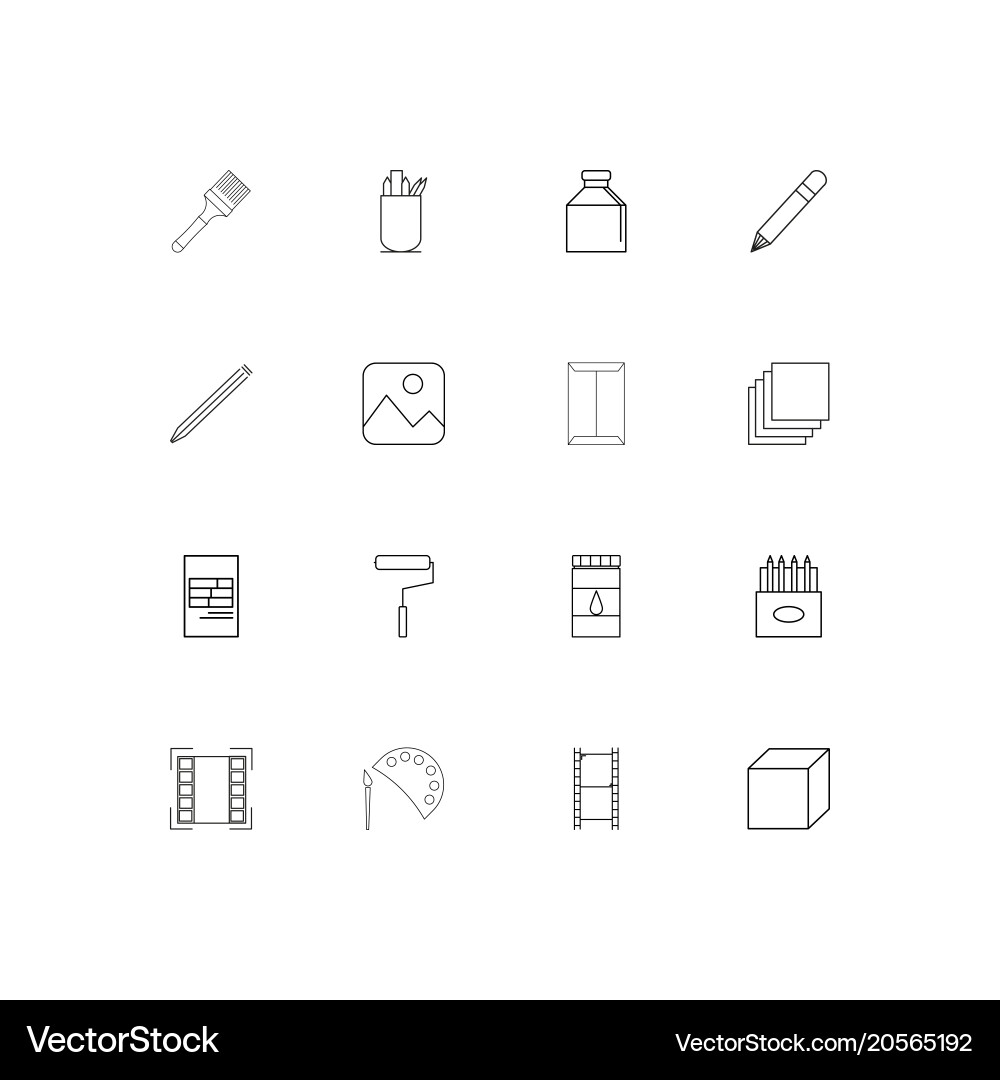 Creative process and design simple linear icons Vector Image