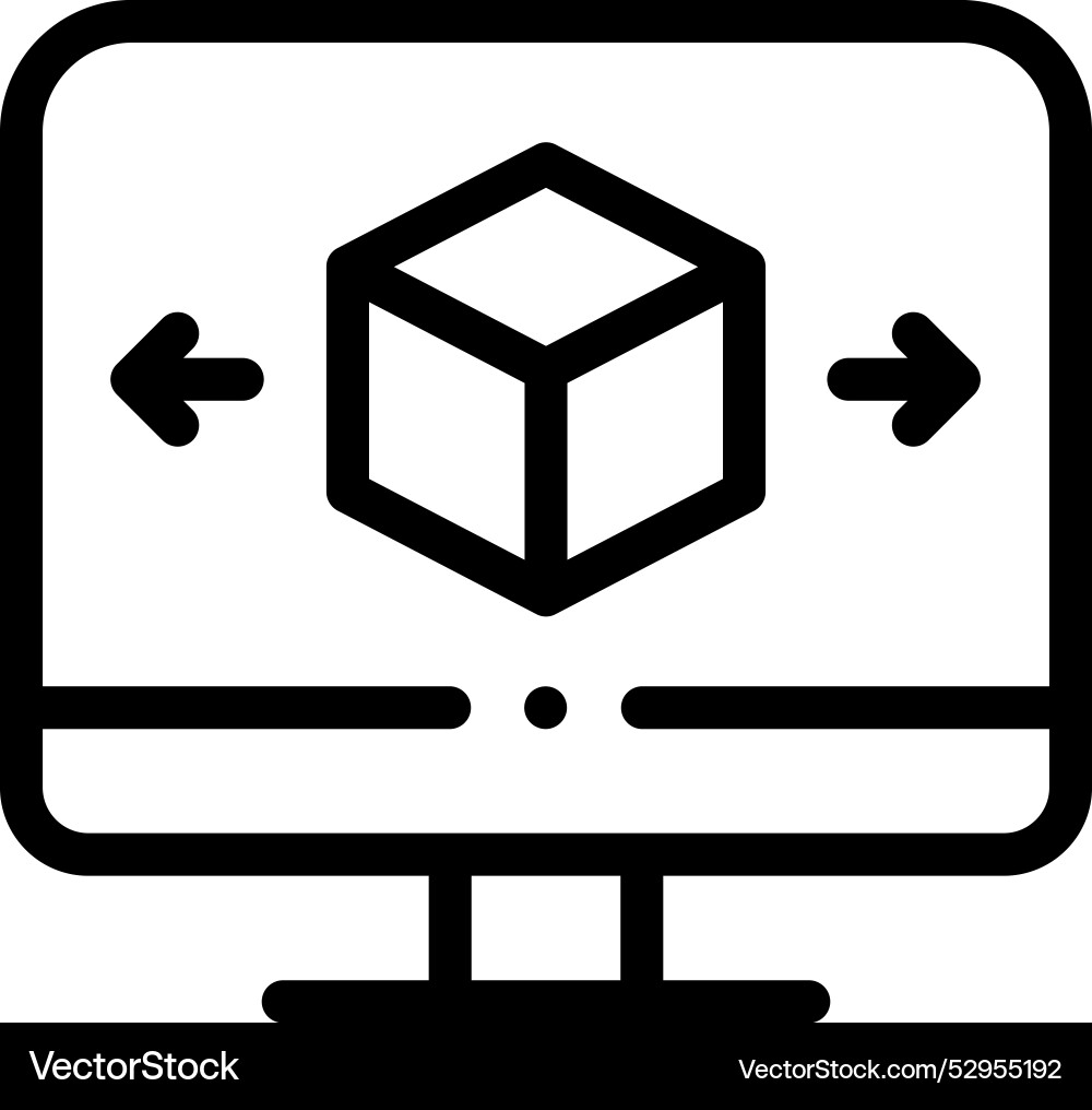 Cube icon thin linear style design isolated Cube icon thin linear style design isolated vector image