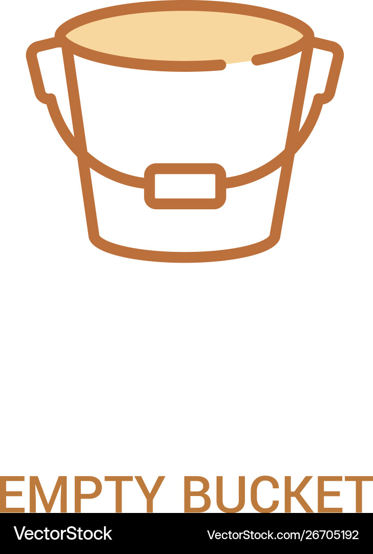 Empty bucket concept 2 colored icon simple line Vector Image