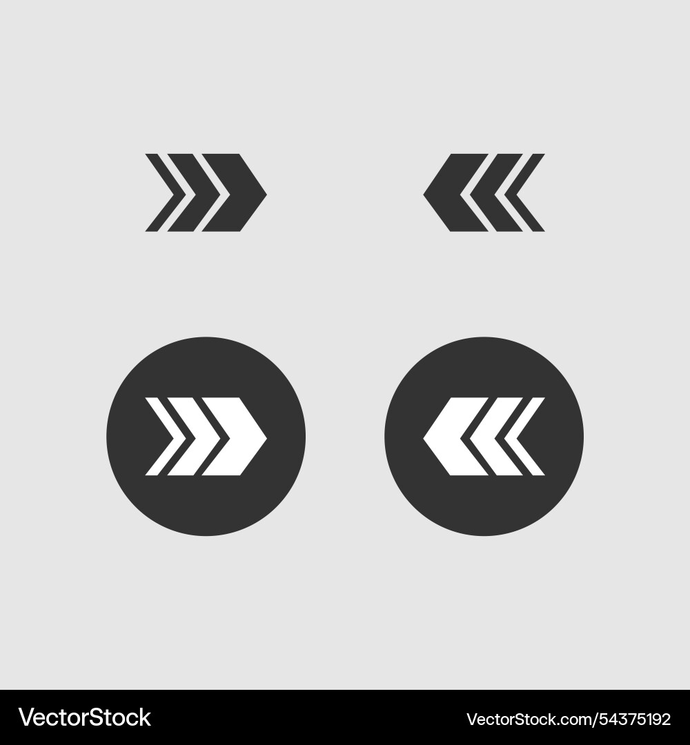 Flat design right and left arrows set Vector Image