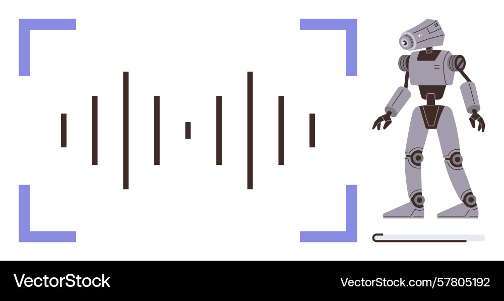 Futuristic robot with soundwaves symbolizing ai Futuristic robot with soundwaves symbolizing ai Vector Image