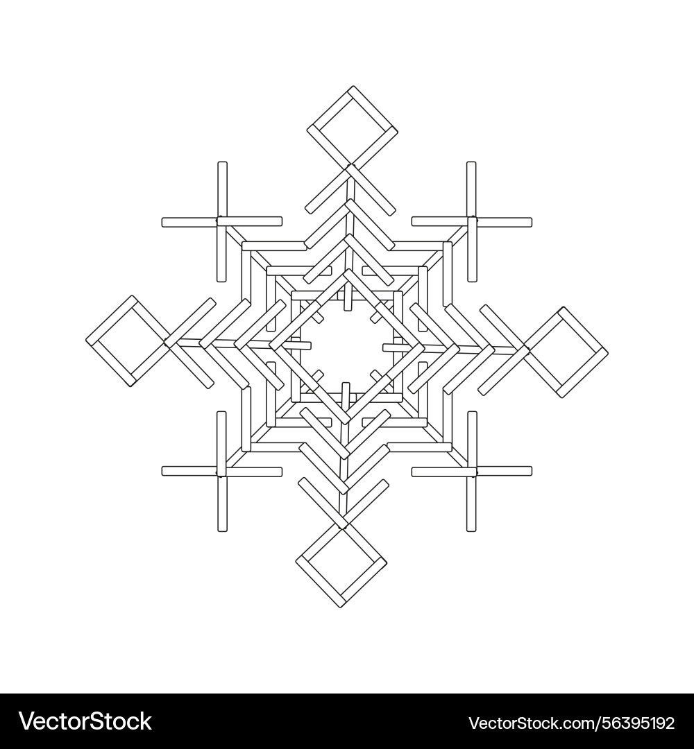 Geometric snowflake shape abstract pattern Geometric snowflake shape abstract pattern vector image