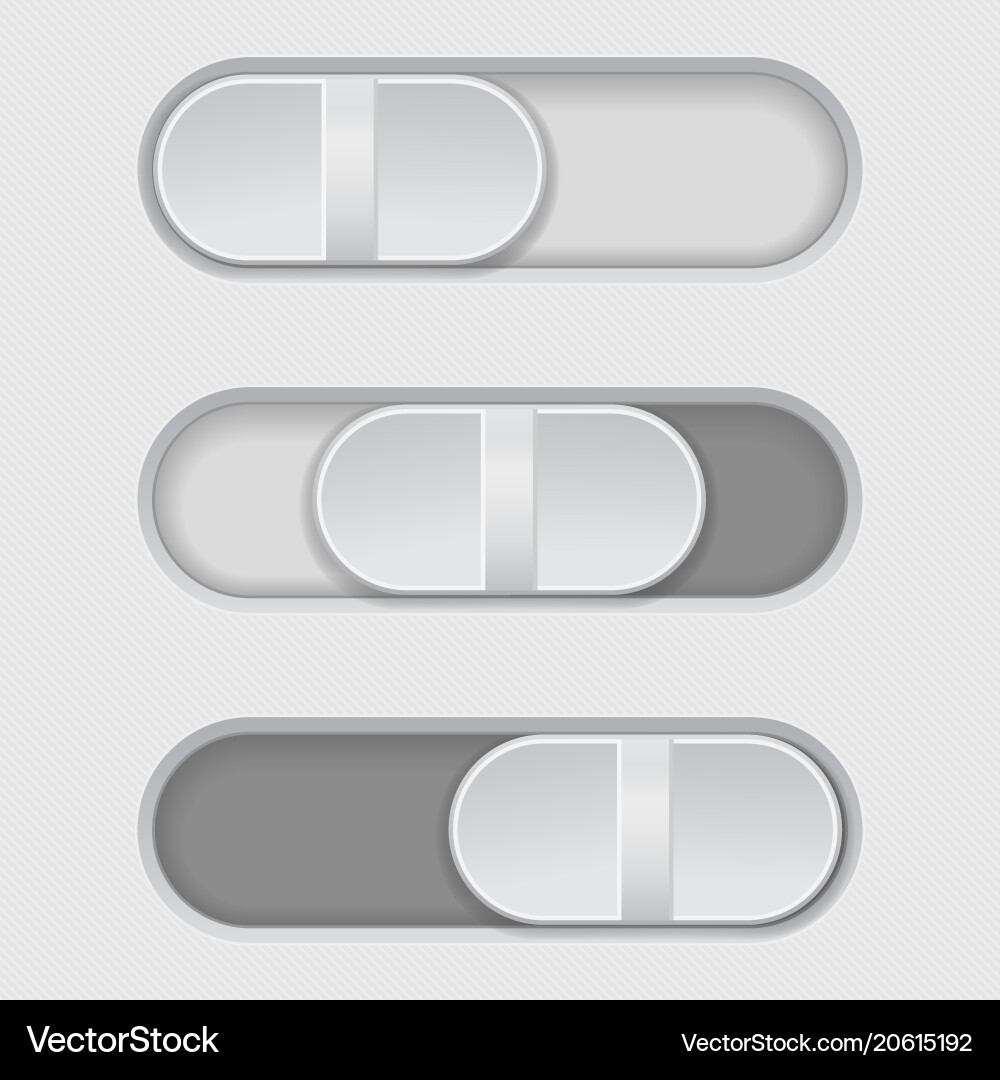 Gray Toggle Buttons Set vector image
