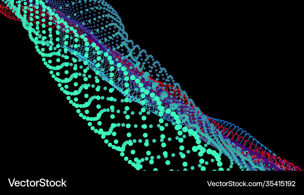 Node 3d data array dots organized to network Node 3d data array dots organized to network vector image