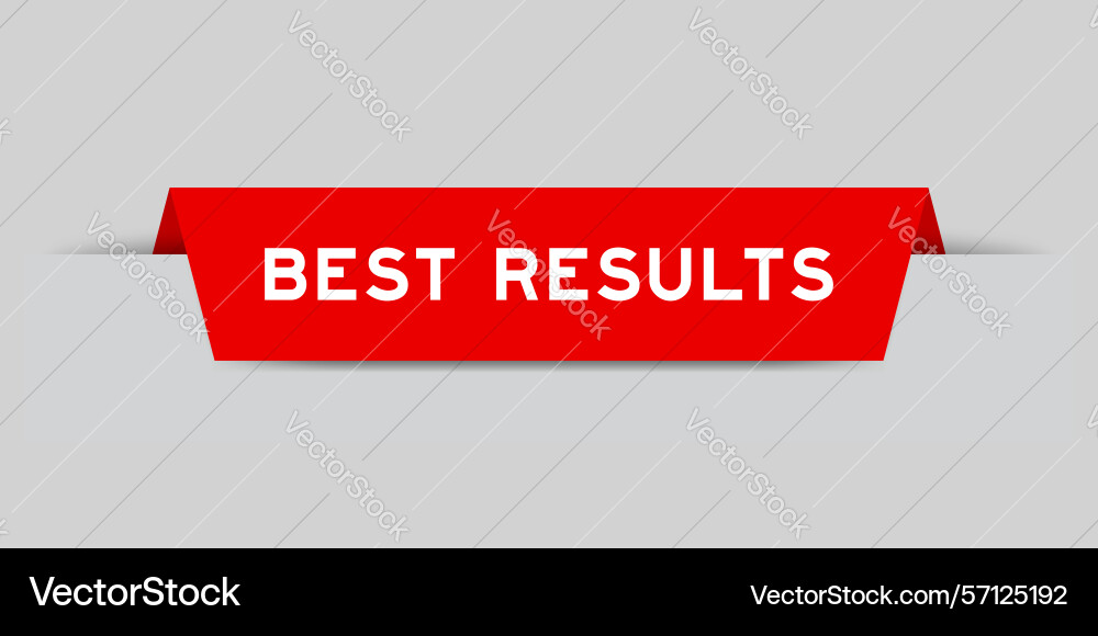 Red color inserted label with word best results Red color inserted label with word best results Vector Image