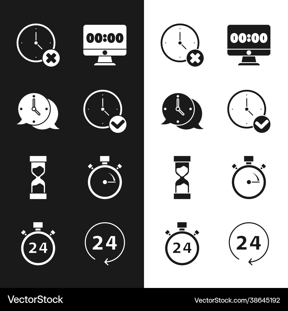 Set clock speech bubble delete on monitor old Set clock speech bubble delete on monitor old vector image